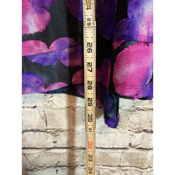 LOGO Lori Goldstein Tunic Top Womens‎ Large Purple Watercolor Tetured Polka Dots - Picture 11 of 15